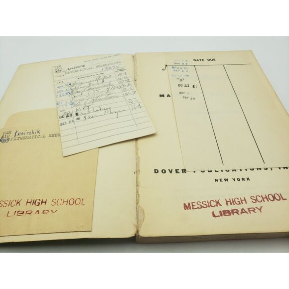 Mathematical Recreations By Maurice Kraitchik Revised Edition Paperback 1953 - Picture 3 of 12